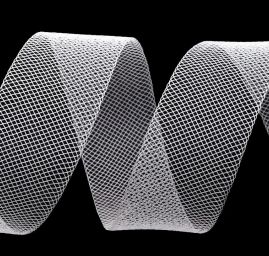 Modistická krilnolína šíře 2,5cm transparentní