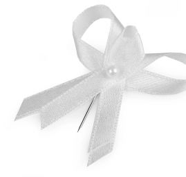 Svatební mašlička kotilion šíře 35mm bílá