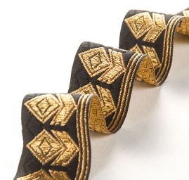 Stuh žakárová geometrický vzor černá