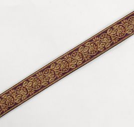 Stuha žakárová jemný květinový vzor fialová