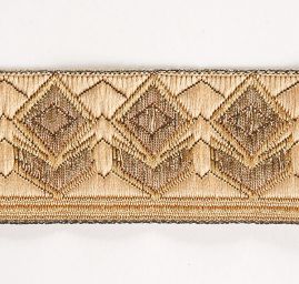 Stuha žakárová geometrický vzor sv.hnědá