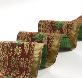 Žakárová porta vínová vzor ptáčci