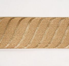 Stuha žakárová se vzorem vlnek zlatá