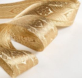 Stuha žakárová složený květinový vzor