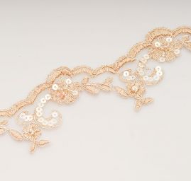 Efektní krajka lem béžovostříbrná