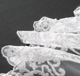 Krajka lem bílá korálky