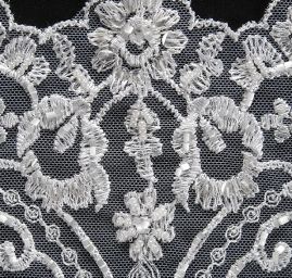 Krajka lem bílá korálky