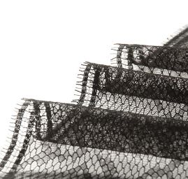 Krajkový lem černý geometrický vzor