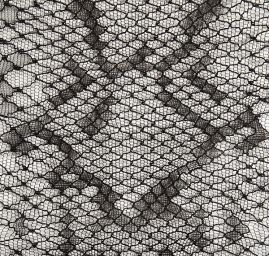 Krajkový lem černý geometrický vzor