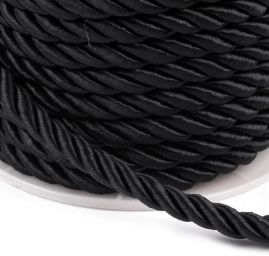 Šňůra kroucená 7mm průměr černá