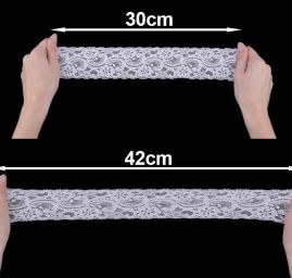 Krajka elastická květinový motiv šíře 55 mm červená