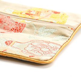 Elegantná brokátová taštička zlato béžová