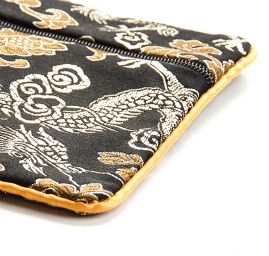 Elegantná brokátová taštička draci čierna