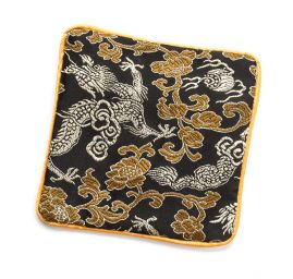 Elegantná brokátová taštička draci čierna