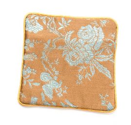 Elegantná brokátová taštička kvety khaki hnedá