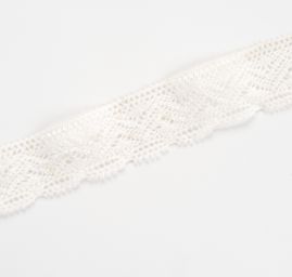 Krajka lem paličkovaná geomtrický vzor bílá