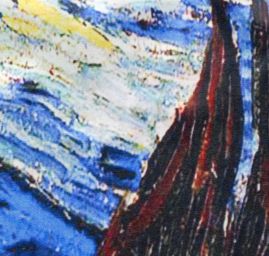 Šála satén malba Hvězdná noc/květy