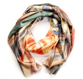 Šála satén malba Výkřik/květy