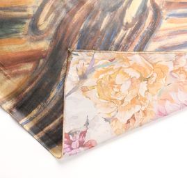 Šála satén malba Výkřik/květy