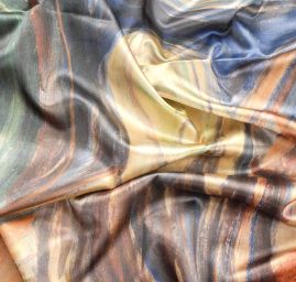 Šála satén malba Výkřik/květy