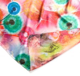 Saténová šála se vzorem chmíří pampelišky