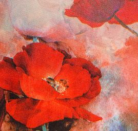 Saténová šála se vzorem vlčích máků