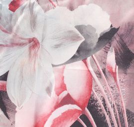 Saténová šála s květinovým vzorem ve starorůžové  