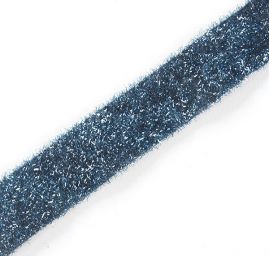 Stuha oboustranná lesk vlas jeans modrá