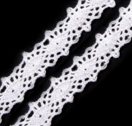 Krajka lem hrubá oboustranná bílá 12mm