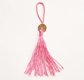 Strapce textilná s mincí ružový