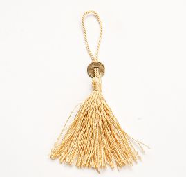 Strapec textilné ozdobný s micní zlatožltý