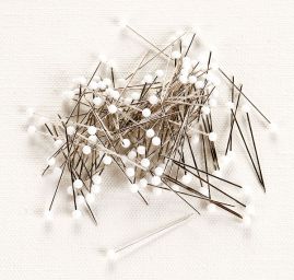 Špendlíky GALANT se skleněnou bílou hlavičkou