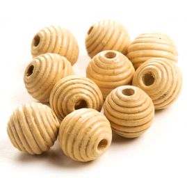 Korálky dřevěné kulaté přírodní sv.hnědá