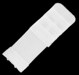 Prodloužení k podprsence šíře 30mm 2 řady 2 očka bílá na gumě