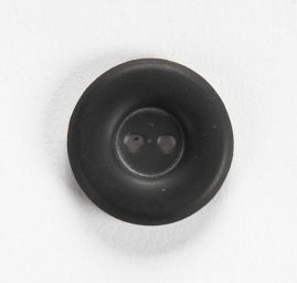 Knoflík plastový dvoudírkový černý matný 25mm