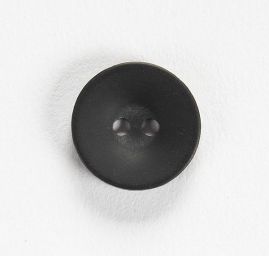 Knoflík plastový dvojdírkový černý matný 17mm