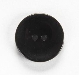 Knoflík plastový dvoudírkový černý mat velký
