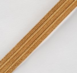 Kovová stuha řetízek oboustranná zlatá vzor pruhy