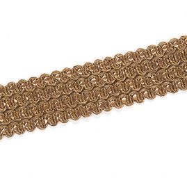 Krajková stuha kovová starozlatá vlnky