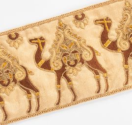 Stuha vyšívaná orientální vzor s velbloudy