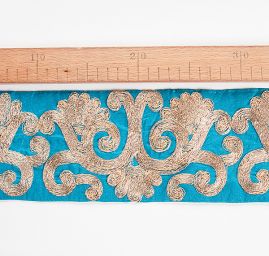 Stuha vyšívaná šantung rexový květinový vzor