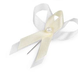 Svatební mašlička kotilion šíře 35mm bílá/smetanová