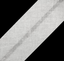 Šikmý proužek bavlna š. 16 mm zažehlený bílý