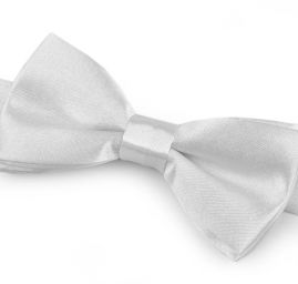 Motýlek saténový 5x10 cm bílý