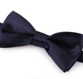 Motýlek saténový 5x10 cm tm.modrý