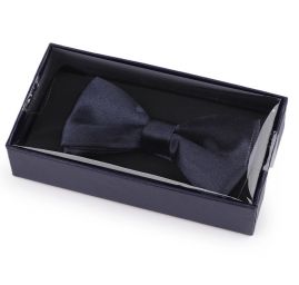 Motýlek saténový 5x10 cm tm.modrý