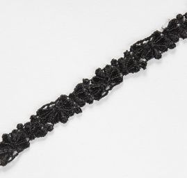 Krajkový oděvní prýmek černý