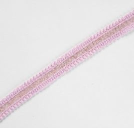 Krajka vsadka vyšívaná na tylu sv. fialová/hnědá