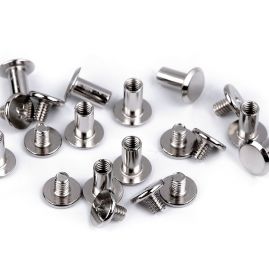 Nýt sřoubovací sedlářský hladký 6mm nikl