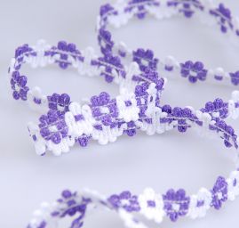 Galónové prámik biela / fialová šírka 11 mm